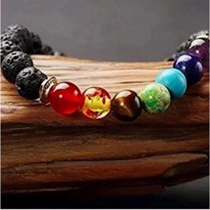 Lava Stone Chakra Bracelet